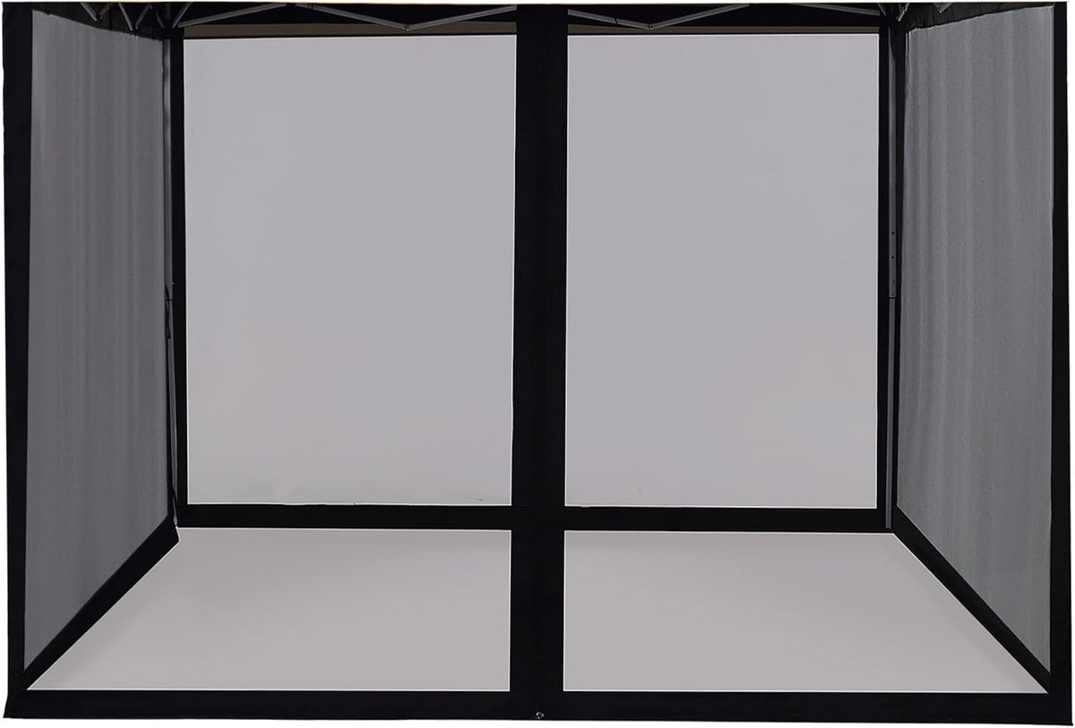 10'x10' Mosquito Netting for Patio with Zipper, Outdoor Replacement Mesh Sidewall Netting for Porch/Patio/Canopy/Gazebo (Mosquito Netting Only, Black)