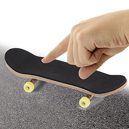HERCHR Finger Boards, 1Pc Maple Wooden Alloy Fingerboard Finger Skateboards Creative Fingertips Daliy Playing Relaxing Movement Set with Box for Relax Play (Yellow) - color: Yellow