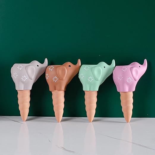 4 Pack Plant Watering Devices, Elephant Shape Terracotta Watering Spikes, Vacation Self Watering Planter Insert, Automatic Plant Waterer for Indoor Outdoor Plants