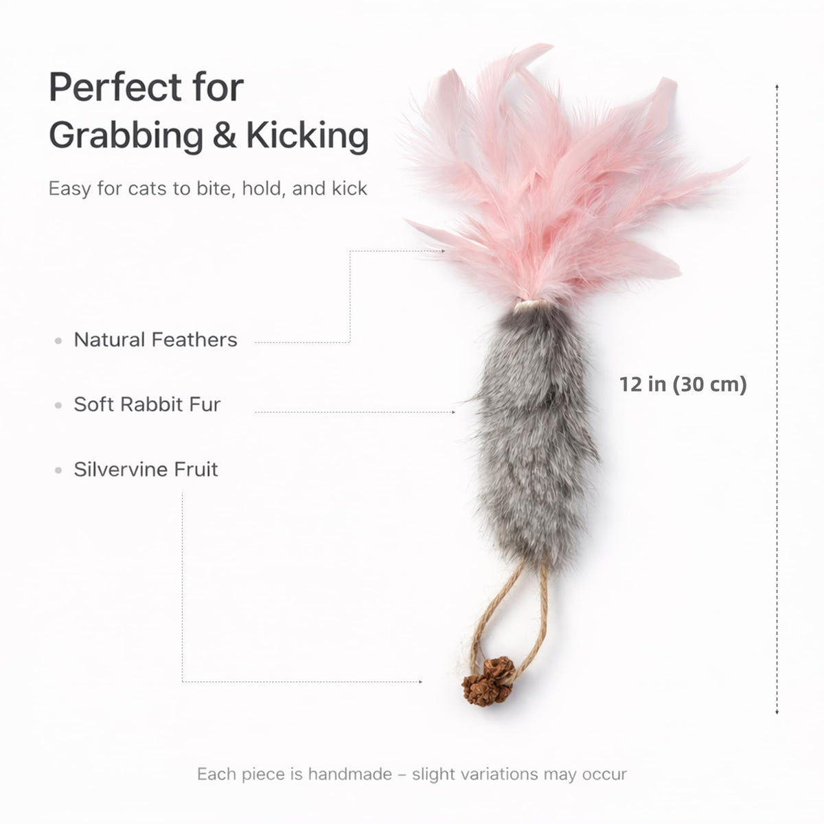 ZAYLUMO 3 Pack Rabbit Fur Catnip Toys with Feathers – Interactive Carrot Cat Toys with Galls Fruit for Indoor Cats and Kittens