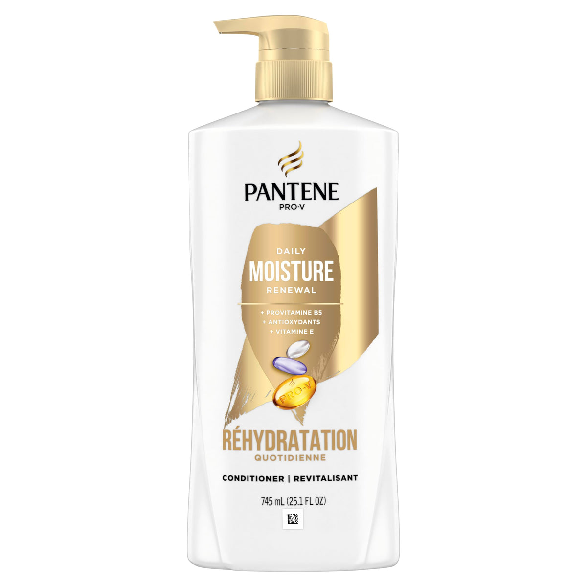 Pantene Shampoo & Conditioner Set, Daily Moisture Renewal with Vitamin E - Pro-V Nutrients for Dry, Color-Treated, Straight to Curly Hair, 72-Hour Hydration & Softness, Twin Pack, 52.8 Oz Total