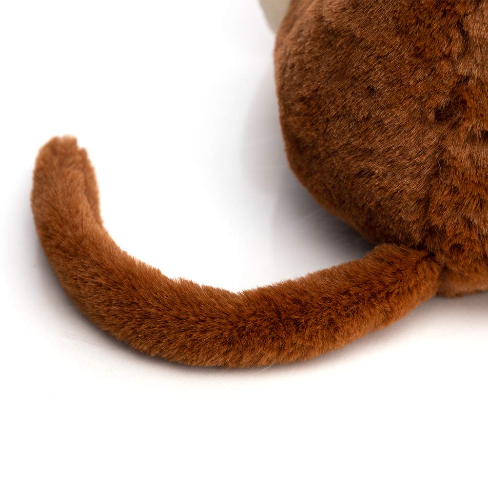 HollyHOME Monkey Stuffed Animal, Cute Cuddly Stuffed Monkey Plush,12” Brown