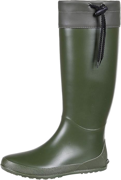Asgard Packable Tall Rain Boots for Women Waterproof Rubber Garden Boots Ultra Lightweight Flat Mud Boots- NOT FOR WIDE CALF