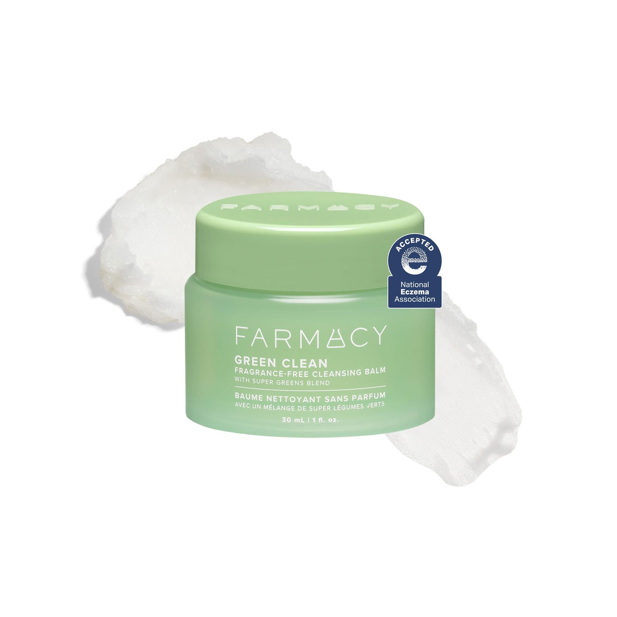Farmacy Sensitive Skin Makeup Remover Cleansing Balm - Green Clean Waterproof Makeup Remover Balm + Oil Cleanser for Face - Melts Make Up + SPF - Hydrates + Softens Skin - Fragrance-Free (30ml)
