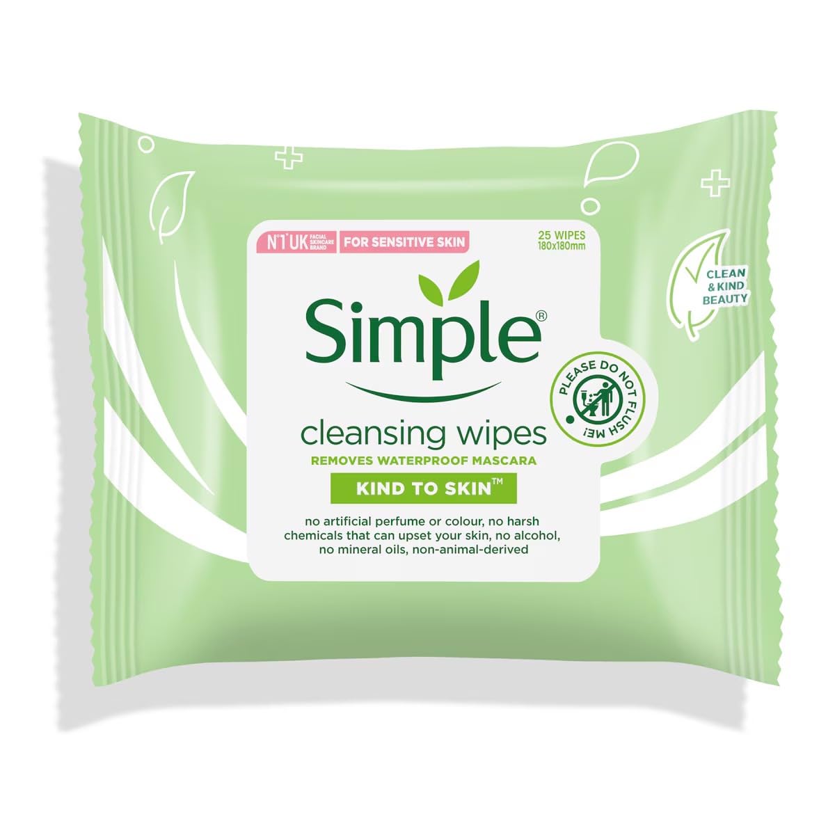 Simple Cleansing Facial Wipes 25 Count (Pack of 6)