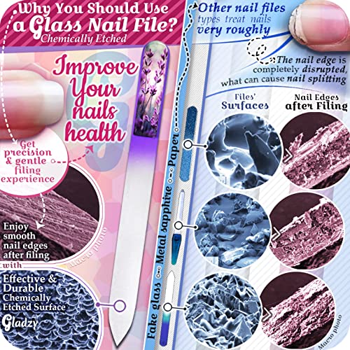 Genuine Czech Glass Nail File Set - Callus Remover Foot Rasp, Cuticle Pusher Manicure Stick, Double Sided Etched Different Grit Surface, Professional Nail Care Tool, Made in EU - color: All-in-one Set- Green Aqua
