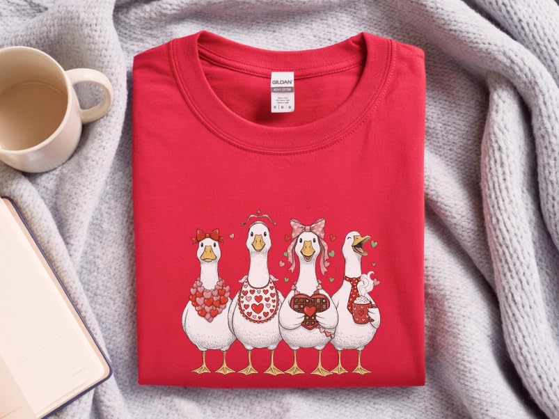 Tickle Stitch Silly Goose Valentine | Shirt Women Youth | Funny Red Hearts | Party We T-Shirt Purple