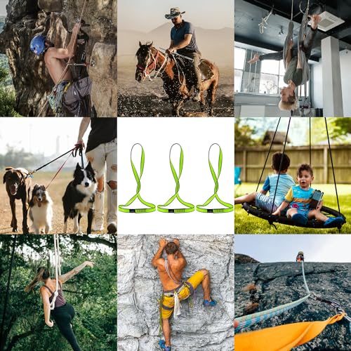 18MM Nylon Climbing Sling Runner 23KN CE2008/EN566 Rock Climbing Webbing Straps for Outdoor Climbing, Rappelling, Swing, Yoga Hammock etc - color: Green|60cm/24inch|3PCS
