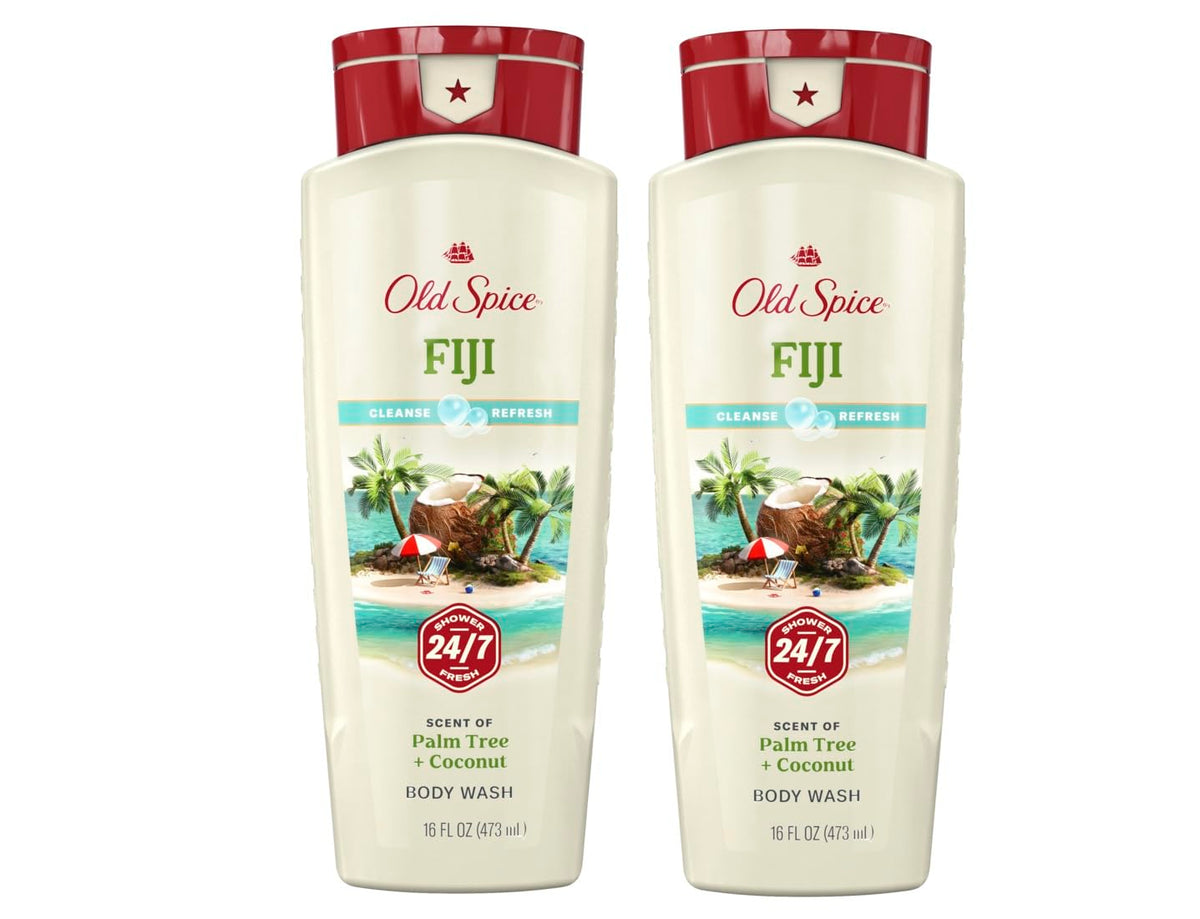 Old Spice Fresher Collection Men's Body Wash, Fiji, 16 Ounce (Pack of 2)