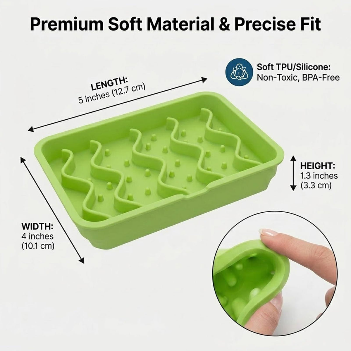 Slow Feed Bowl Compatible with PetLibro One RFID Feeder, Slow Feed Bowl Replacement Insert, Anti-Gulping Pet Tray to Stop Vomiting and Bloat (Green- Wave)