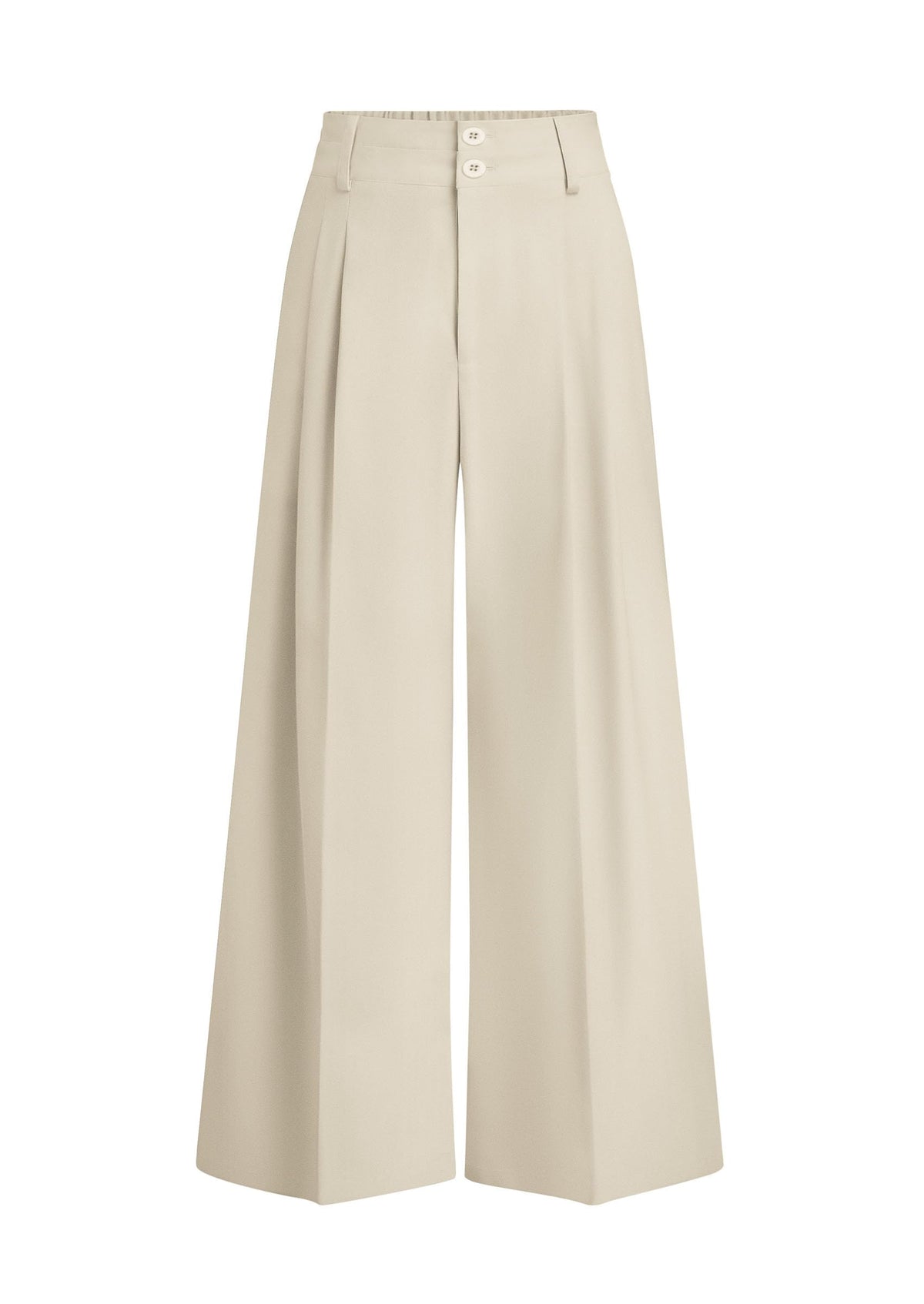 PRETTYGARDEN Women's High Waisted Wide Leg Dress Pants,Beige,L