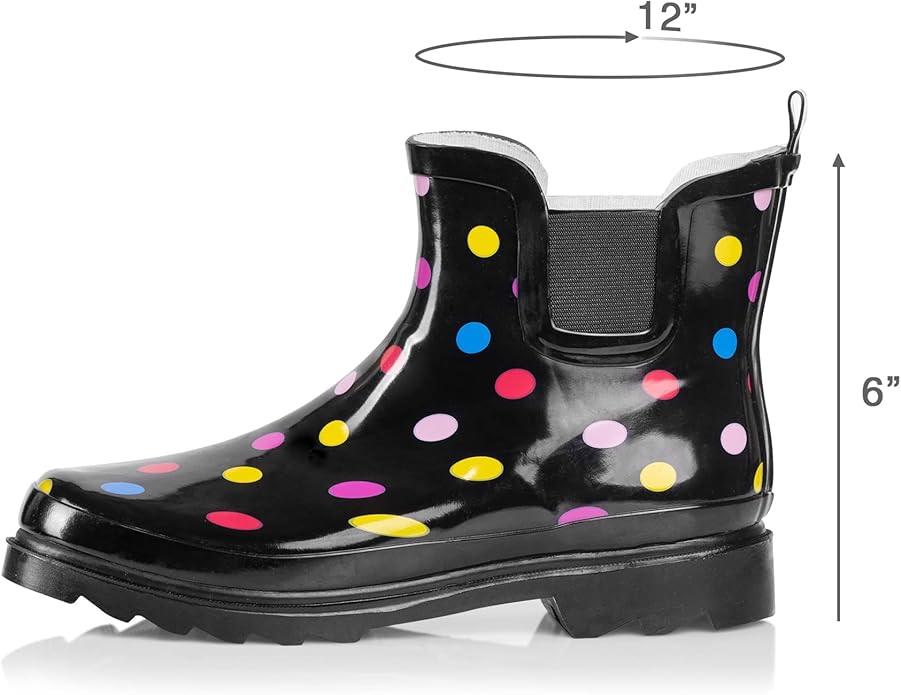NORTY - Womens Ankle Rain Boots - Ladies Waterproof Winter Spring Garden Boot runs ½ size large