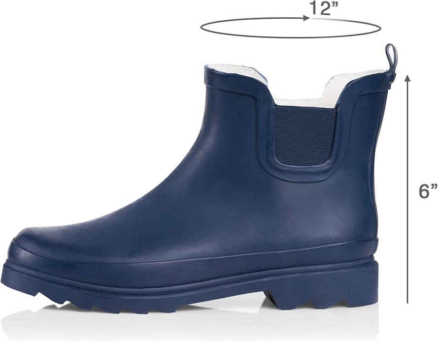 NORTY - Womens Ankle Rain Boots - Ladies Waterproof Winter Spring Garden Boot runs ½ size large