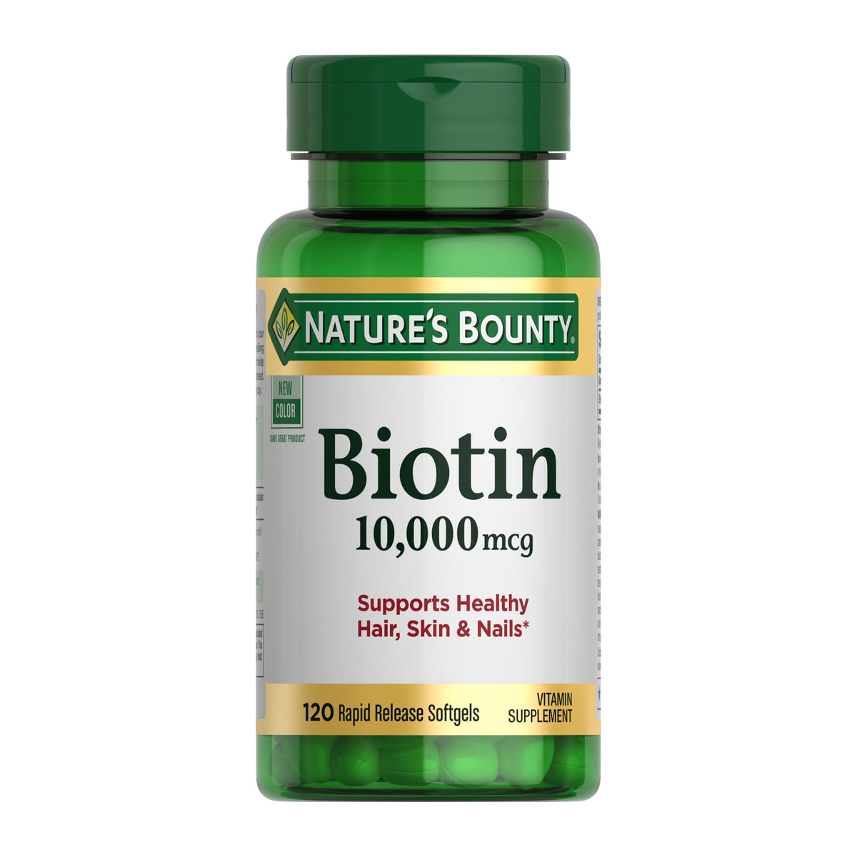 Nature's Bounty Biotin Hair Skin and Nails Vitamins, 120 Softgels