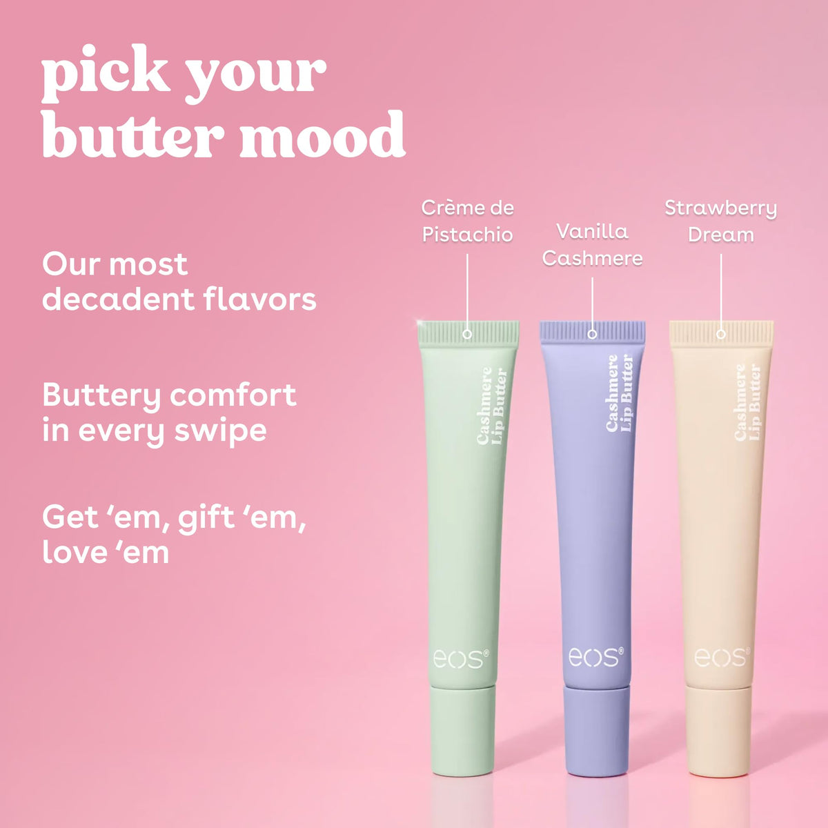 eos Strawberry Dream Plumping Peptides & Shea Butter Lip Butter, 0.35 fl oz