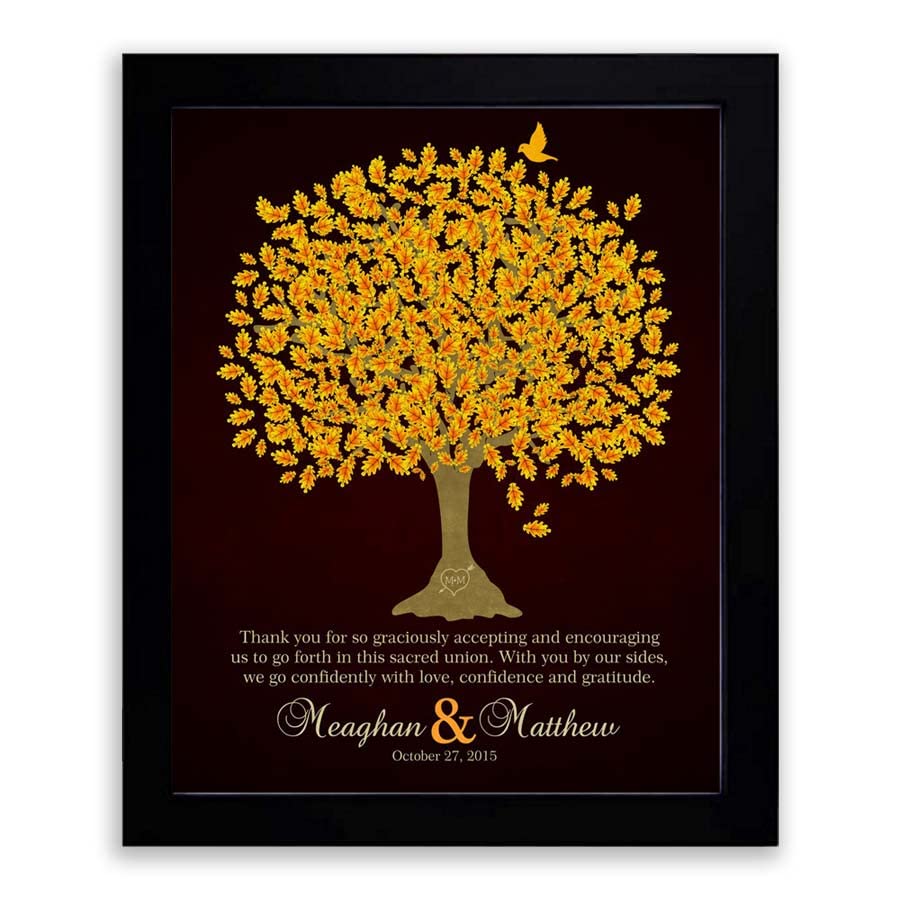 Lucky Tusk Thank You Gift For Parents Personalized Gift For Mother of Groom or Bride Family Wedding Poem Tree Gift For Mom and Dad #LT-1105,