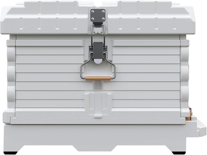 Ergo Insulated 10 Frame Bee Hive Set [NO Frames Included] (Single Hive, White Body Blue Entrance)