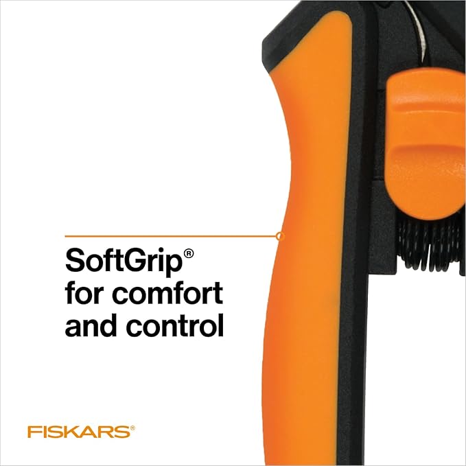 Fiskars 6" Pruning Scissors for Flower Stems, Herbs, Buds, and Small Plants, Garden Snips with Stainless Steel Blades, Gardening Trimmers with Comfortable Handle