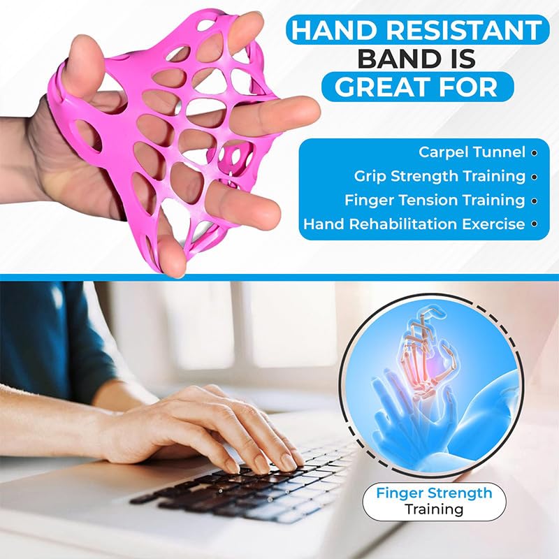 Finger Exerciser for Hand Strength | Silicone Hand Exerciser & Finger Strengthener, Finger Stretcher Resistance Band for Grip Training - size: Men's and Women's Styles