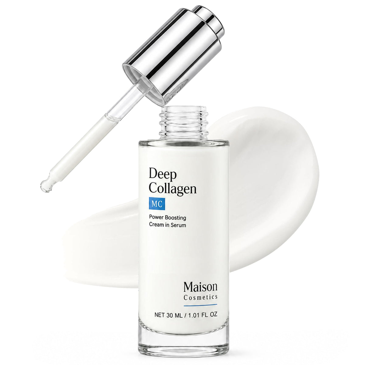 Maison Cosmetics Deep Collagen Volufiline Korean Skin Care Collagen Serum with Hydrolyzed Collagen, Sodium Hyaluronate & Vitamin E - Plumping, Firming & Instant Hydration for Mature Skin, Glow, 30 ml