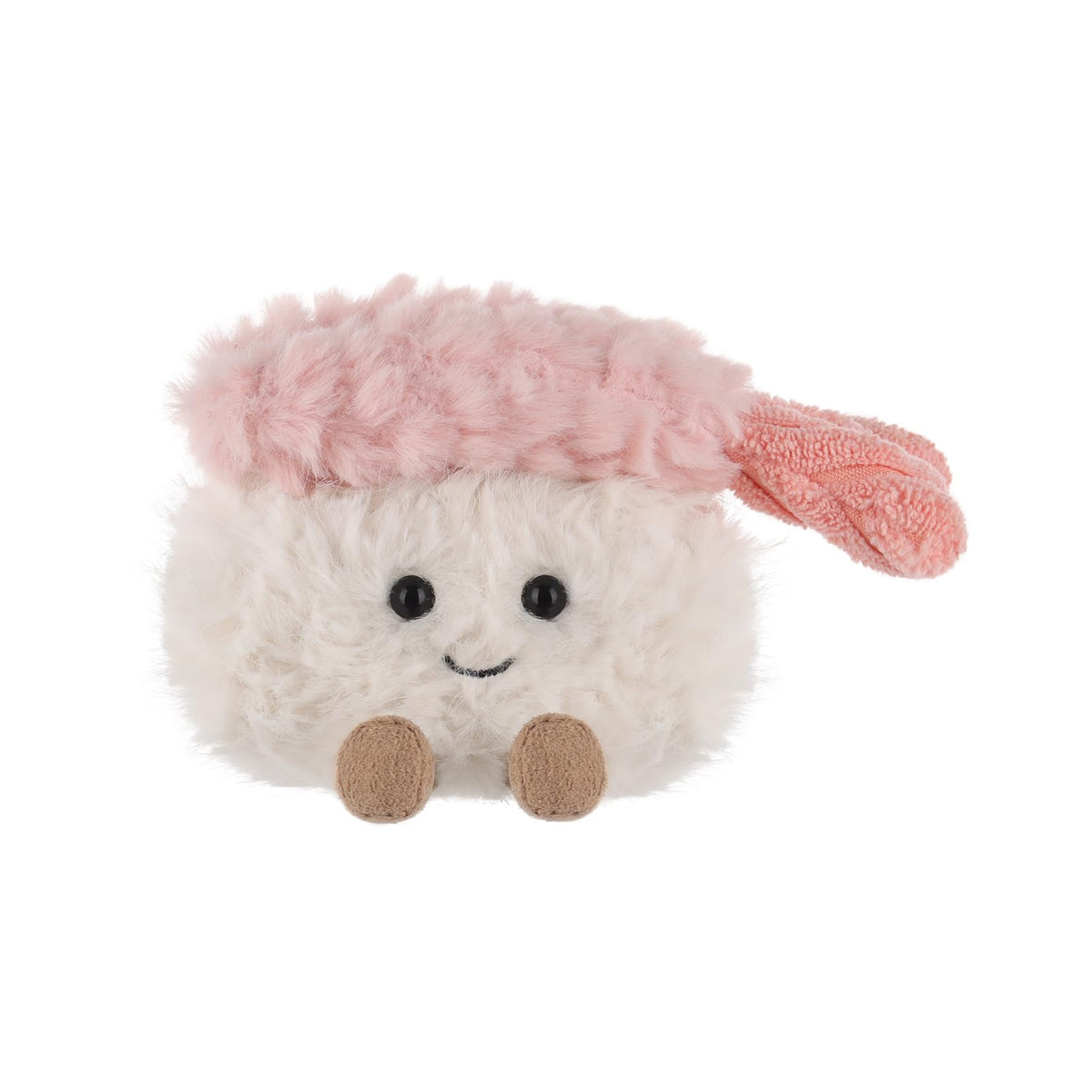 Apricot Lamb Plush Food Soft Stuffed Animals Plush Toys Shrimp Sushi 3.1''