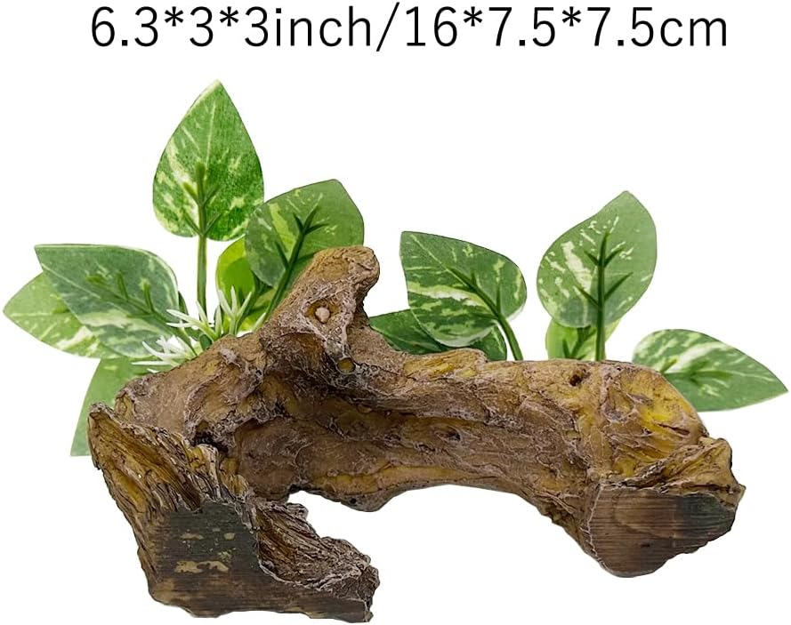 Smoothedo-Pets Fish Tank Decorations Aquarium Decor Ornaments Betta Silk Leaf pad Hammock Artifical Driftwood Cave Goldfish Bowl Accessories (Type-D)