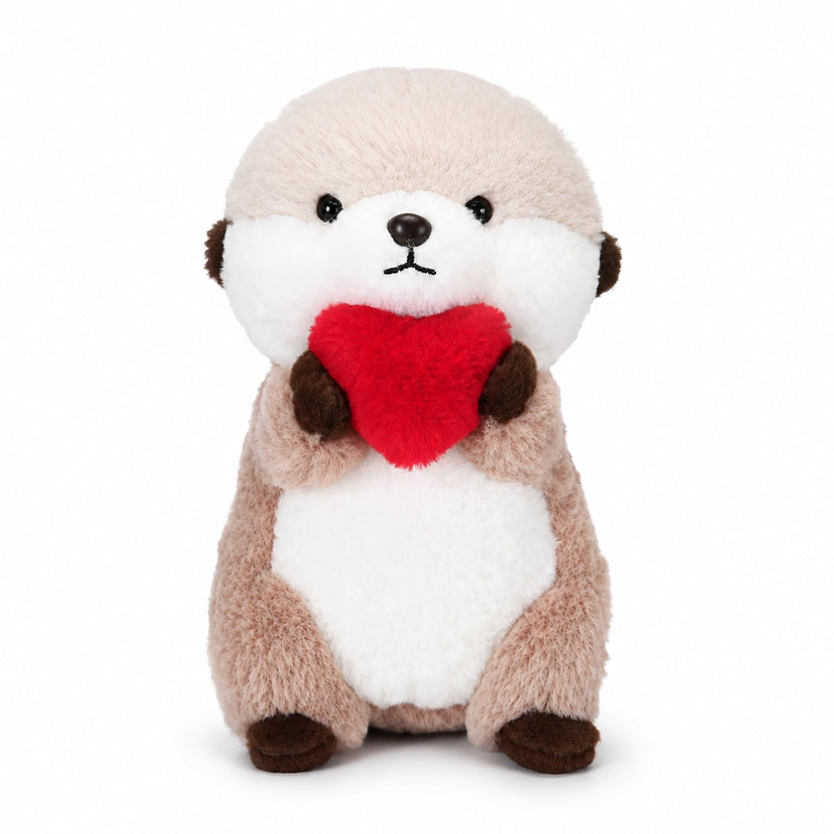 Cute Otter Stuffed Animal with Red Heart, Soft Plushie Gift for Kids 9.8"