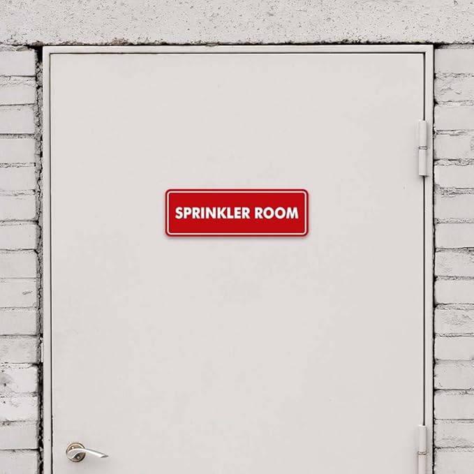 Signs ByLITA Standard Sprinkler Room Sign (Brushed Gold) - Small 2 Pack