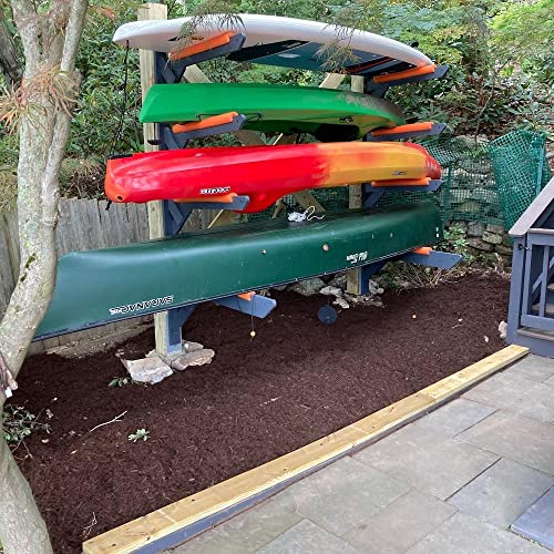 ReRackiT - Outdoor or Indoor Wall Mounted Kayak Rack, SUP Rack, Canoe Rack - Stackable - size: 3 Rack (For Canoes)