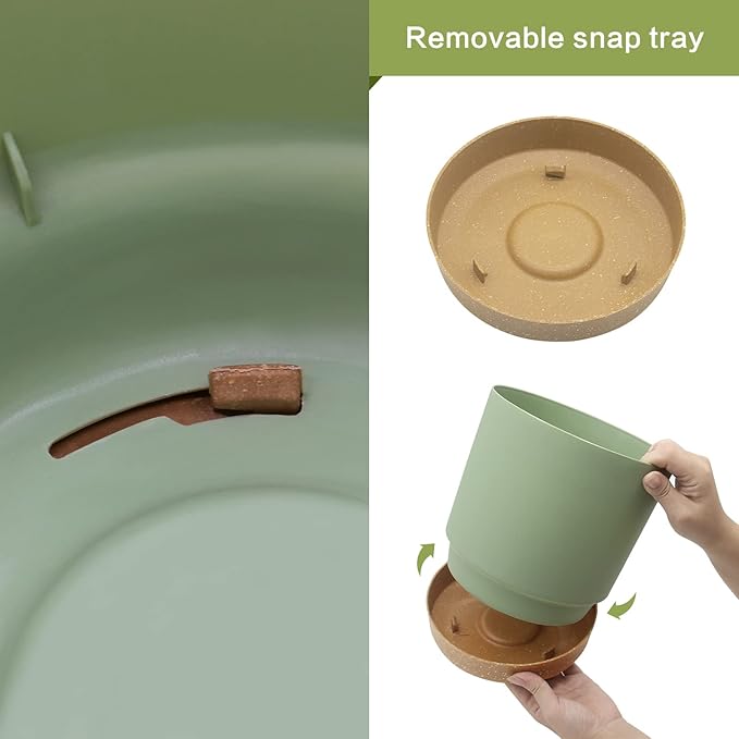 QCQHDU 12 inch Plant Pot, 2 Pack Planters for Indoor Plants with Drainage Holes & Saucer, Outdoor Flower Pots Home Garden Modern Decor