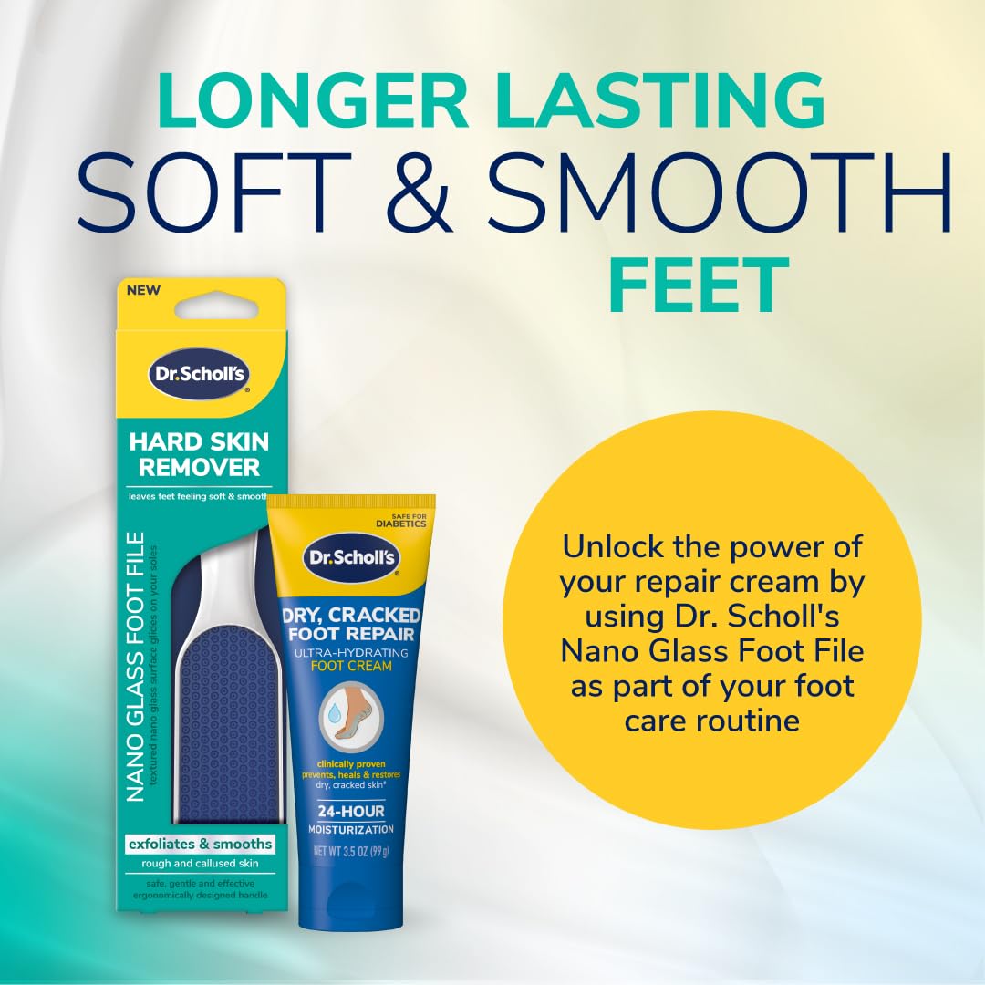 Dr. Scholl's Foot Callus Remover, Nano Glass Foot File, Soft Smooth Feet