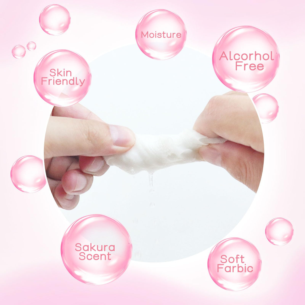 Pack of 200 Makeup Remover Wipes Individually Wrapped,Sakura Scent