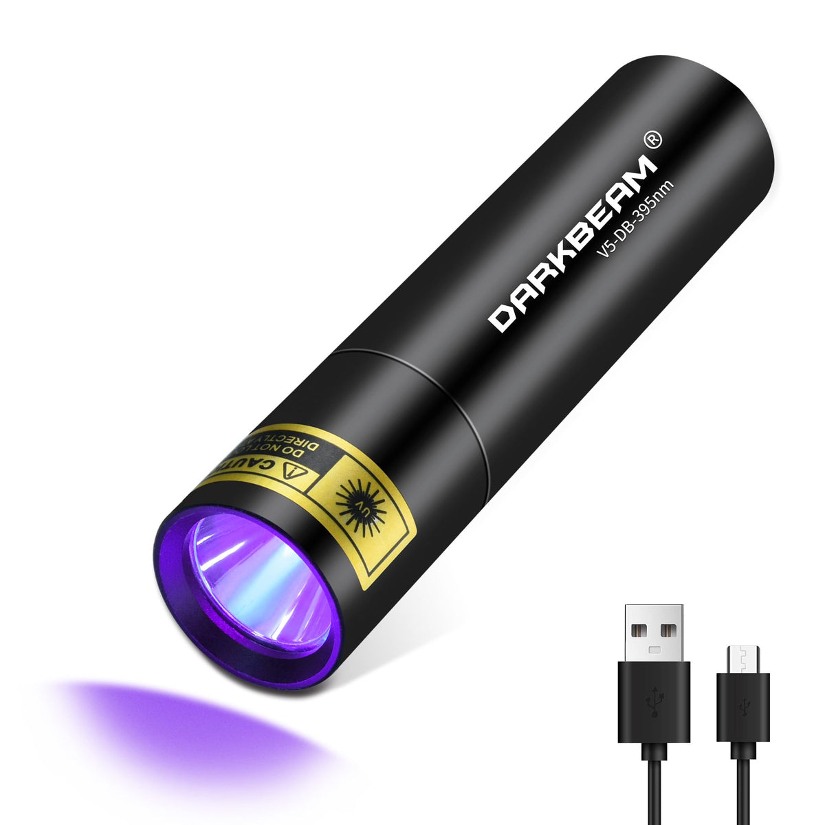 DARKBEAM Flashlight UV Black Light 395 NM, Mini but Powerful USB- C
