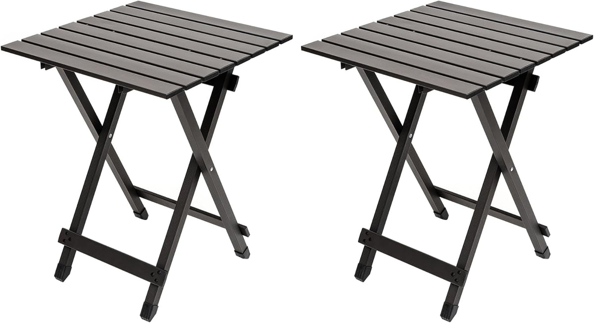 SUNNYFEEL Folding Camping Table - Lightweight Aluminum Portable Picnic Table, 18.5x18.5x24.5 Inch for Cooking, Beach, Hiking, Travel, Fishing, BBQ, Indoor Outdoor Small Foldable Camp Tables