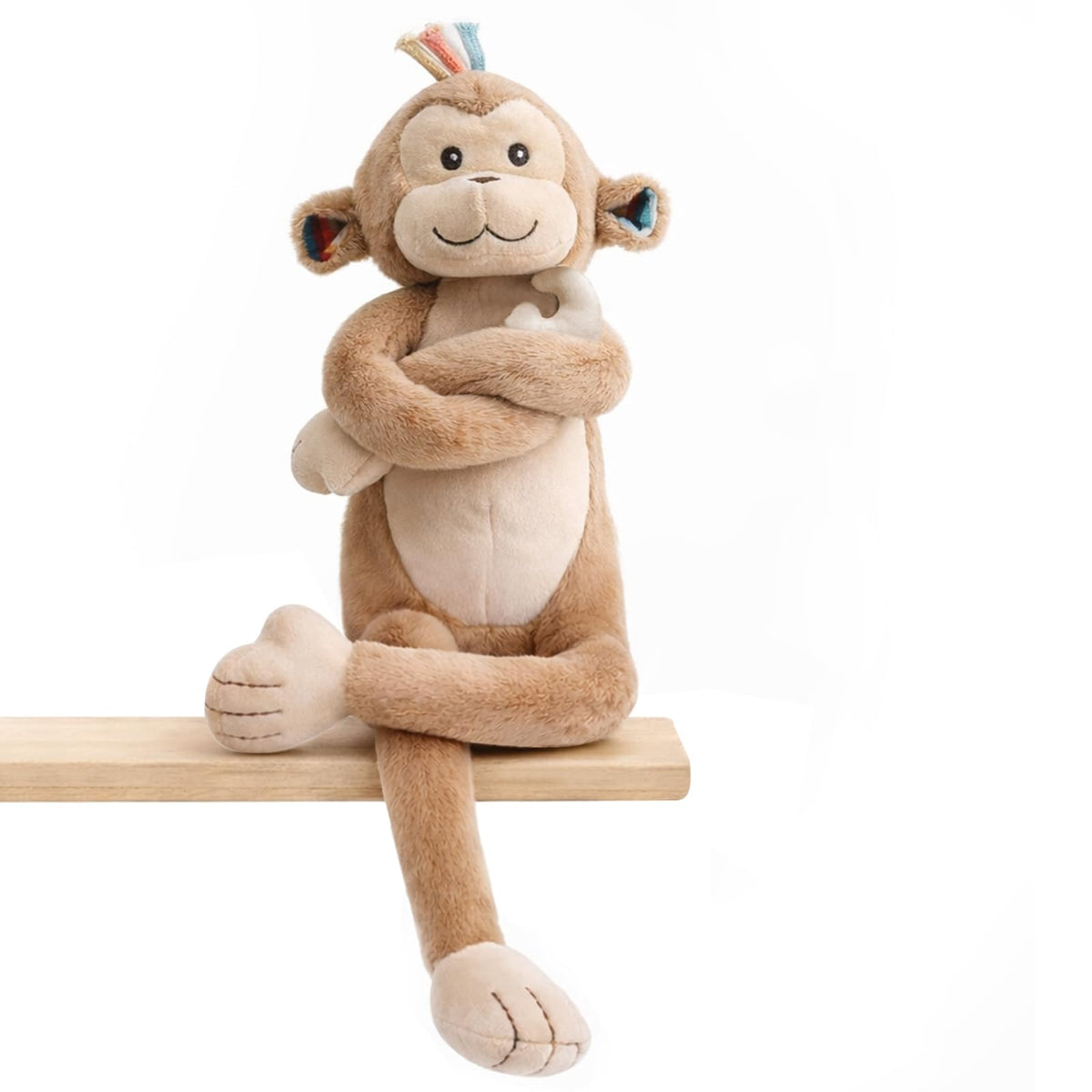 haakaa Monkey Plush Toy, Soft Cuddly Stuffed Animal Monkey Plushie with Long Limbs, Huggable Comfort Companion, Classic Gift for Kids & Adults