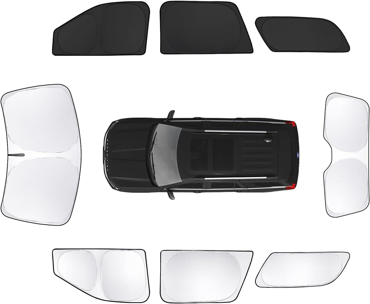 8pcs Car Window Shades for Ford Expedition SUV 2018-2024 Accessories,Windshield Side Rear Full Sunshade,Sun Visor UV Blocking, Privacy Protection and Blackout for Camping Outdoor