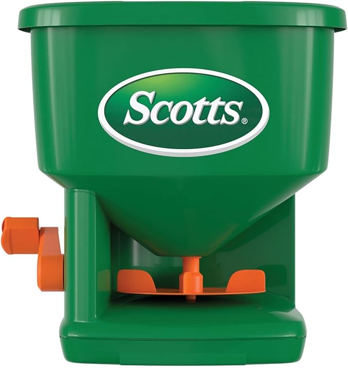 Scotts Whirl Hand-Powered Spreader for Grass Seed, Fertilizer, Salt, Ice Melt, Handheld Spreader Holds up to 1,500 sq. ft. Product