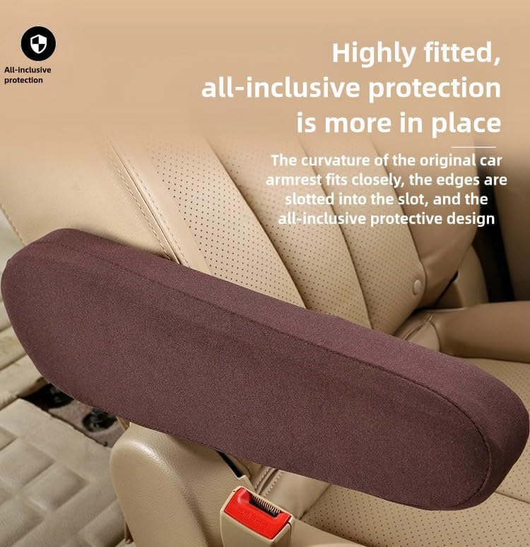 Automotive Black Cloth Fabric Armrest Covers for Cars Trucks SUVs and Vans Universal Fit 4 PCS(Black)