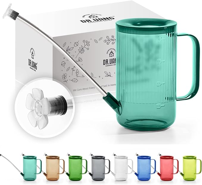 Small Watering Can Indoor Plants with Long Spout (1L, Emerald)