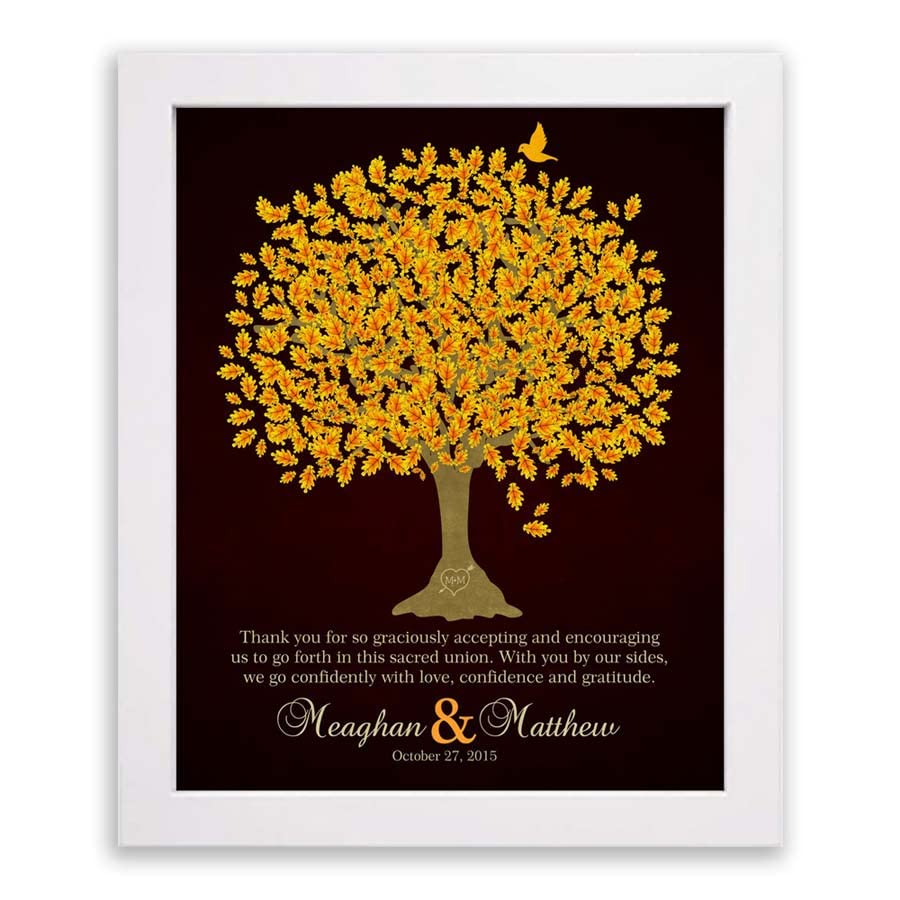 Lucky Tusk Thank You Gift For Parents Personalized Gift For Mother of Groom or Bride Family Wedding Poem Tree Gift For Mom and Dad #LT-1105,