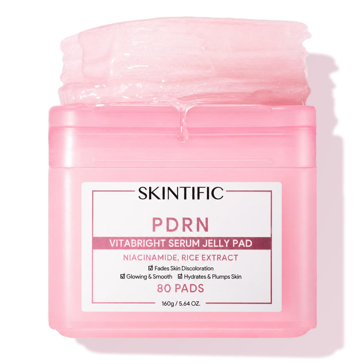 SKINTIFIC Pink PDRN Brightening Toner Pads for Dull, Uneven-Looking Skin