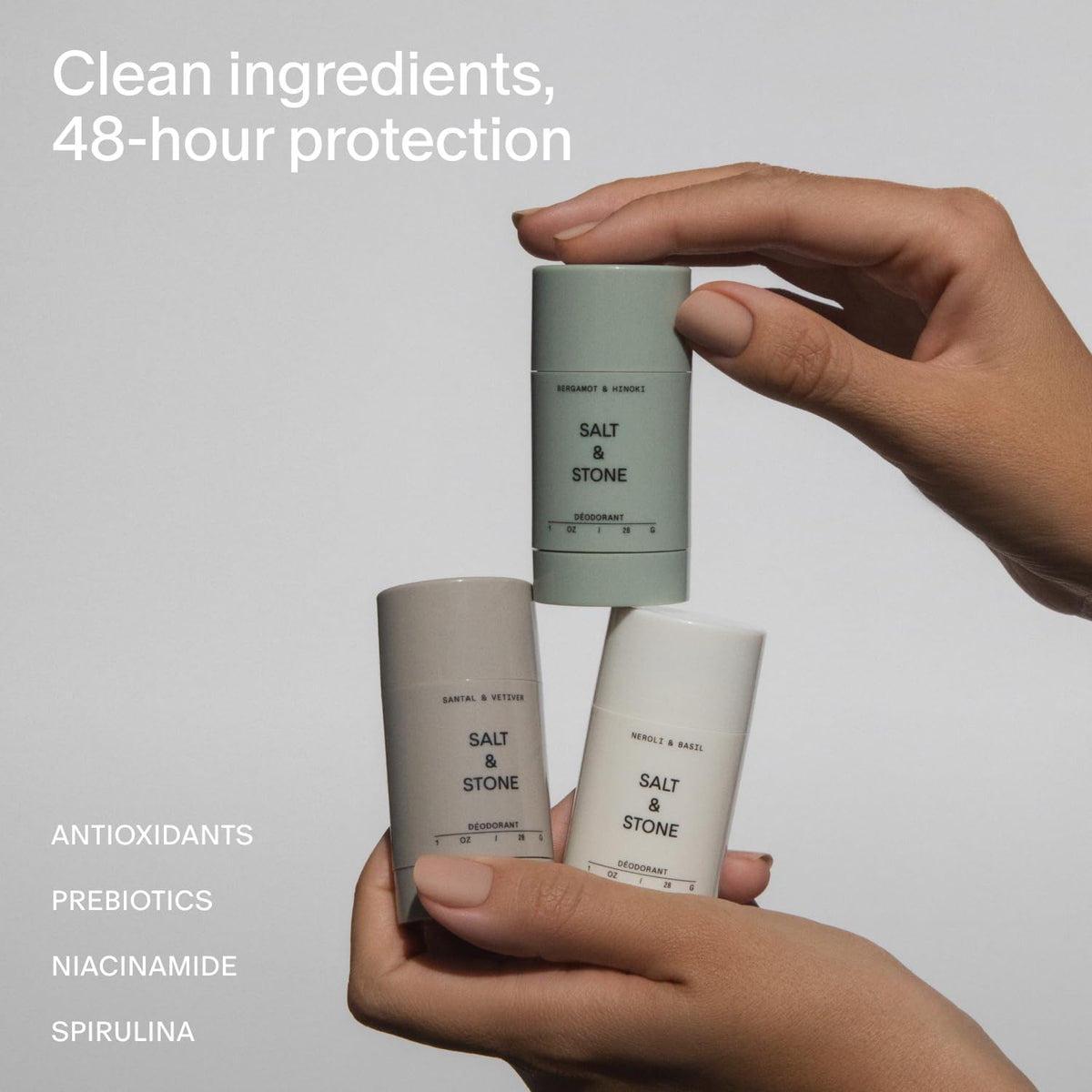 Salt & Stone Aluminum-Free Deodorant Women & Men Travel Size Set 1 oz (4)