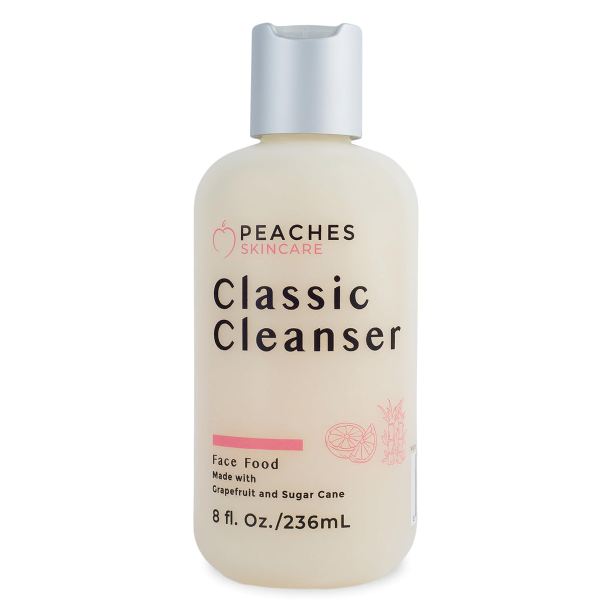 Peaches Skin Care Hydrating Facial Cleanser - Vegan Face Wash, 8 oz