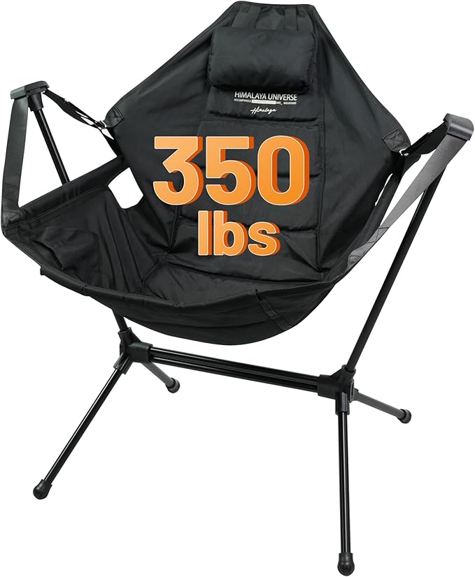 Himalaya Hammock Camping Chair, Swinging Portable Folding Camp Chairs for Adults Heavy Duty Foldable Oversized Rocker with Aluminum Alloy Frame for Outdoor Lawn，Backyard，Beach and Patio Sport
