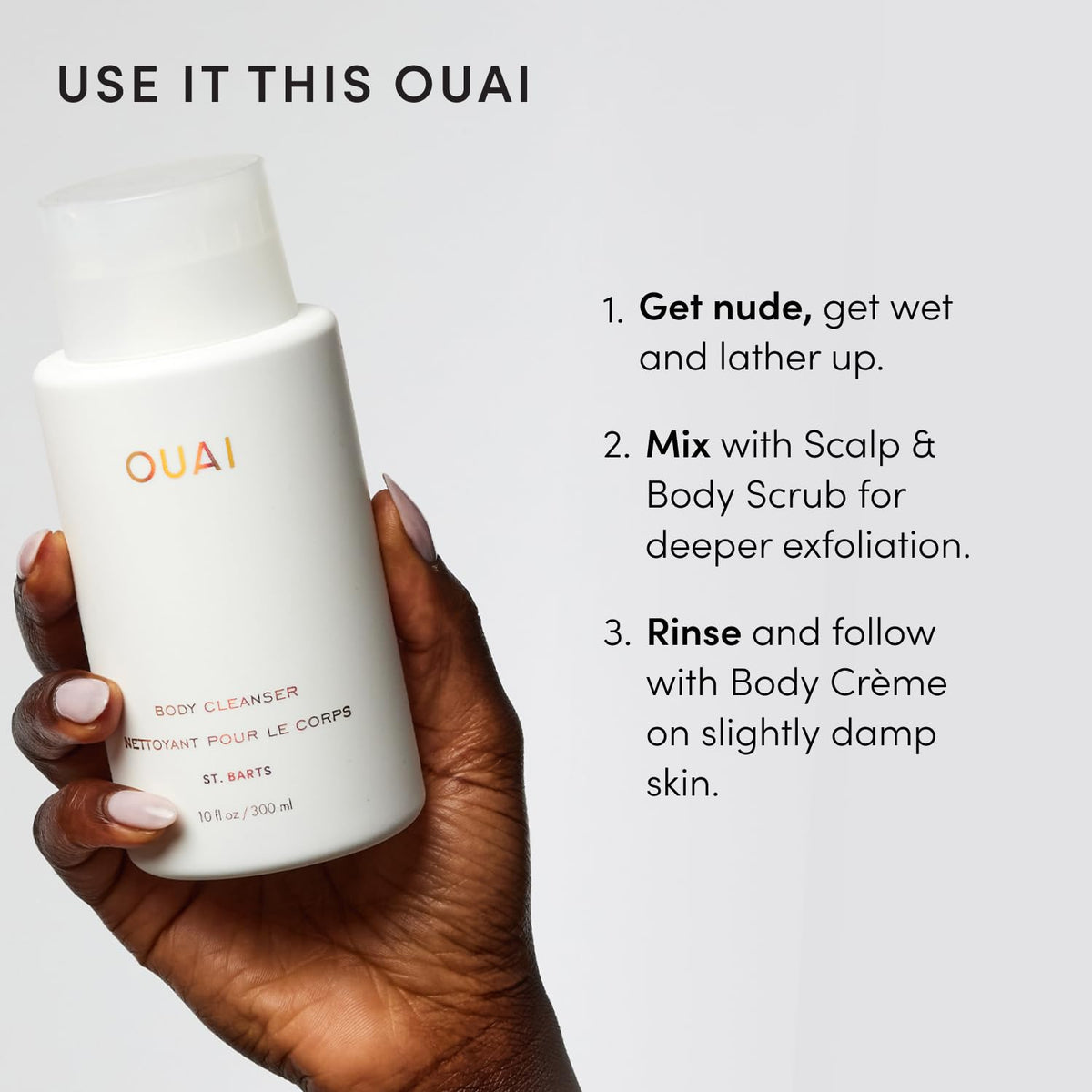 OUAI Body Cleanser - Foaming Body Wash - St. Barts (10 Fl Oz)