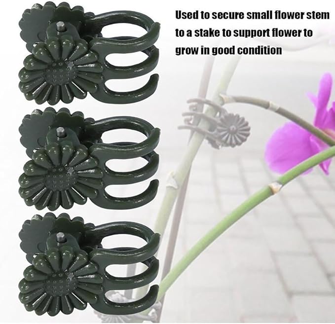 Decorative Metal Plant Trellis for Indoor Potted Plants – Leaf Shape Vine Support Stakes with 6 Plant Clips, Black/Green/Gold Garden Trellises for Climbing Plants, Vines (Black 1pc)