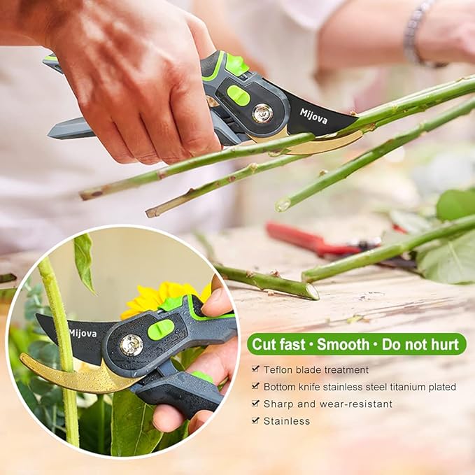 Pruning Shears, Heavy Duty Handheld Gardening Scissors, High Carbon Steel Plant Shears Use for Gardening Pruners, Floral Shrubs and Vines, Professional labor-saving Secateurs