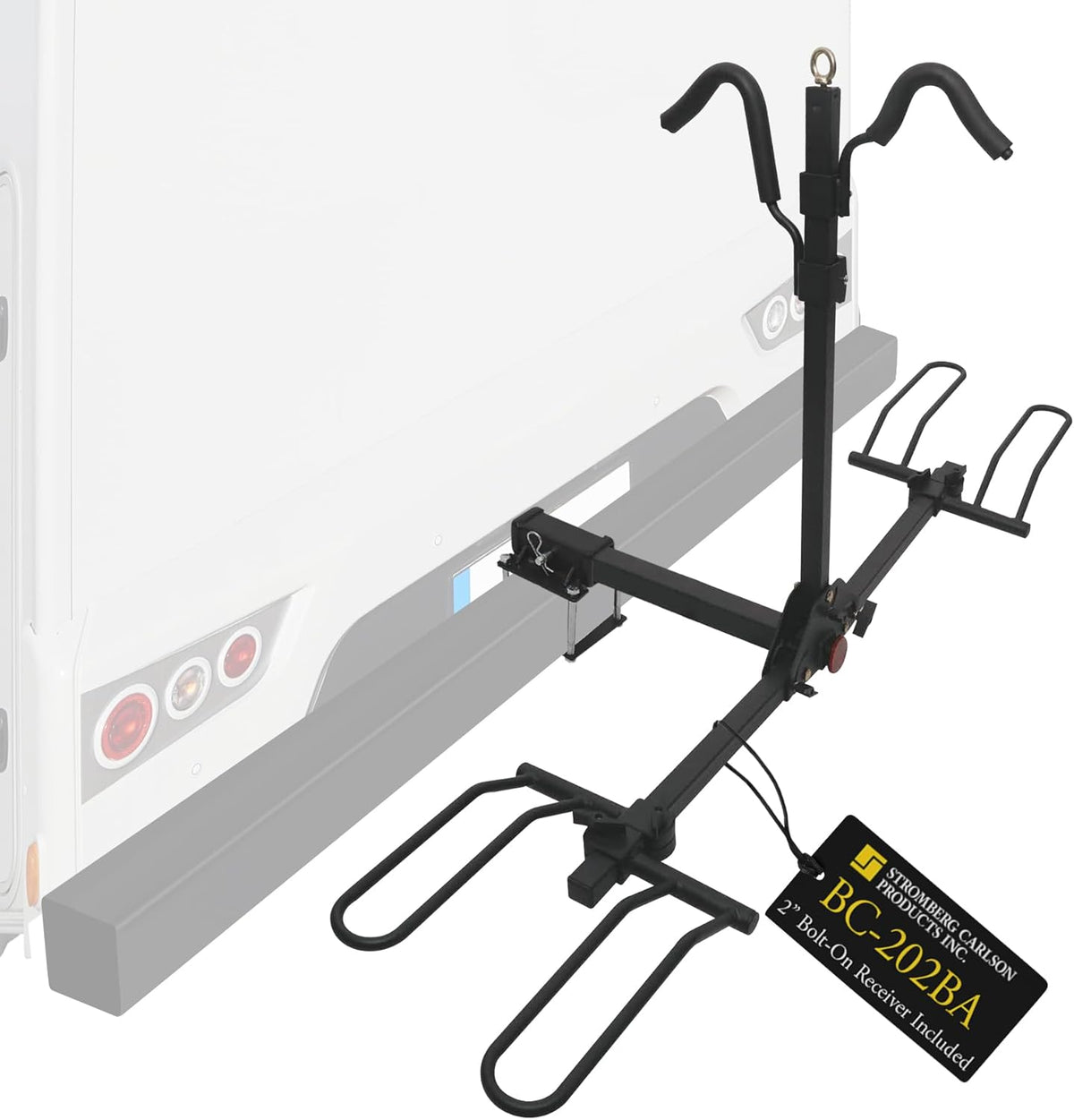 Stromberg Carlson BC-202BA 2-Bike Platform Style Hitch Mount Foldable Bike Rack with Bumper Adapter for 2" Hitch or RV Bumper