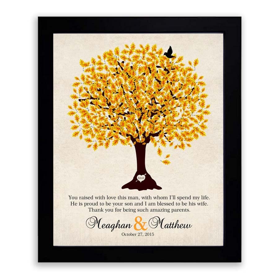 Lucky Tusk Mother of Groom Personalized Thank You Gift For Parents of Groom Family Wedding Poem Tree Gift For Mom and Dad #LT-1102,