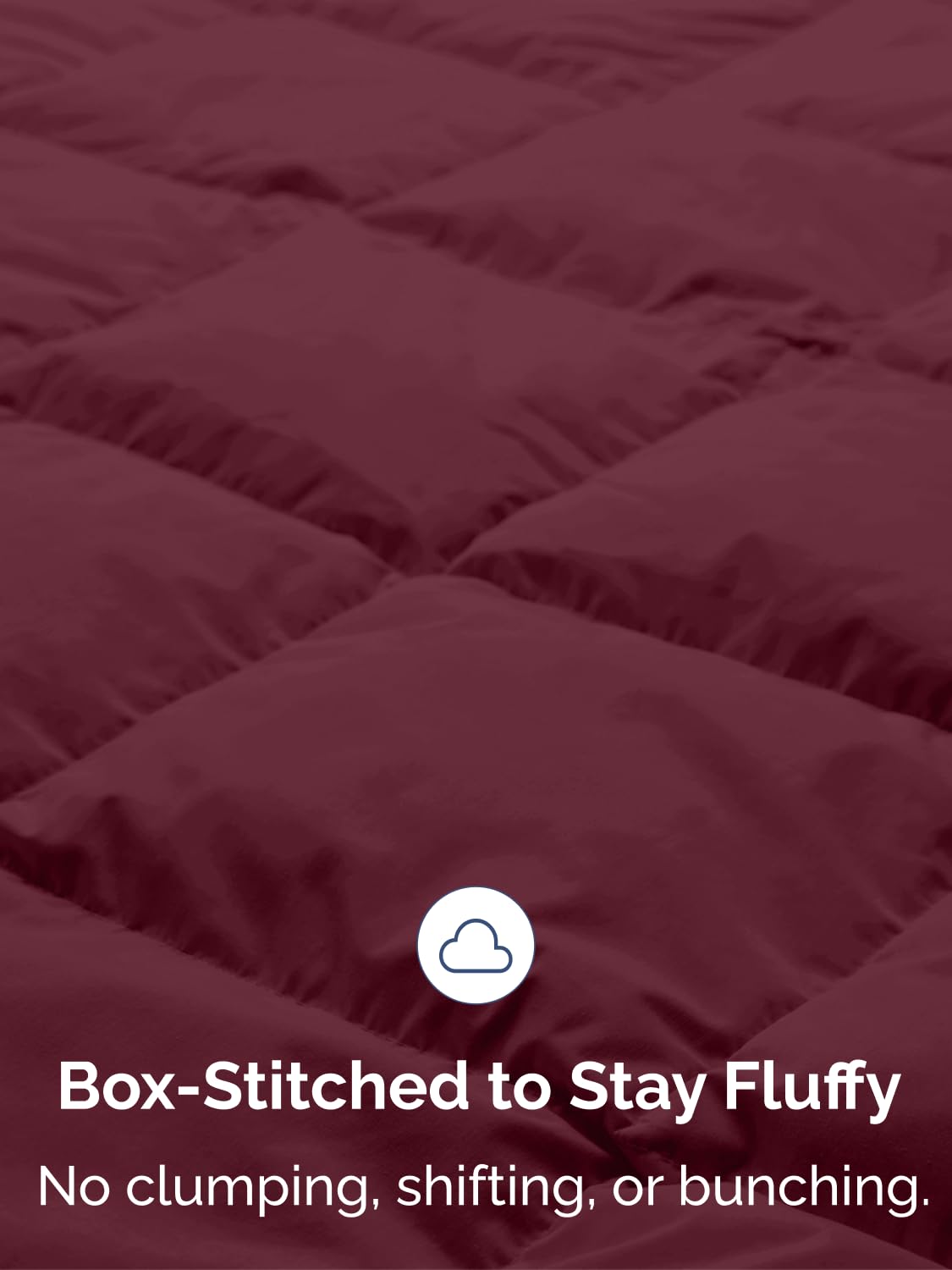 Comforter Cal King - Down Alternative Duvet Insert, Burgundy, 102" x 96"